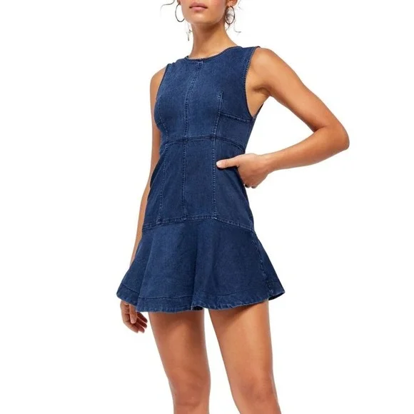 knee length dresses for ladies Free People Free-est Have A Thing For You Mini Dress – White Chocolate  Couture main image 1